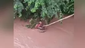 El suboficial Gustavo Chávez Acuña murió ahogado tras rescatar a dos personas atrapadas en el río Sisa, en la región San Martín. Video: Canal N