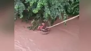 El suboficial Gustavo Chávez Acuña murió ahogado tras rescatar a dos personas atrapadas en el río Sisa, en la región San Martín. Video: Canal N