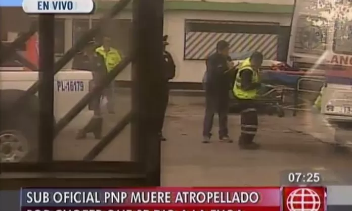 Policía murió atropellado por conductor que se dio a la fuga
