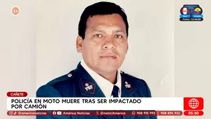 Policía en moto muere tras ser impactado por camión en Cañete. Foto y video: América Noticias