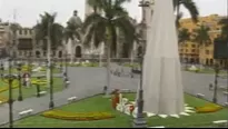 Restringen ingreso a la Plaza de Armas. Foto: captura de TV