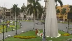 Restringen ingreso a la Plaza de Armas. Foto: captura de TV