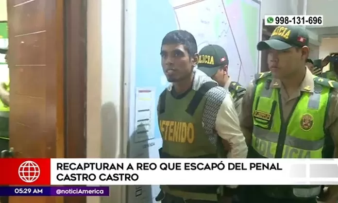 Policía Recapturó A Reo Que Escapó Del Penal Castro Castro