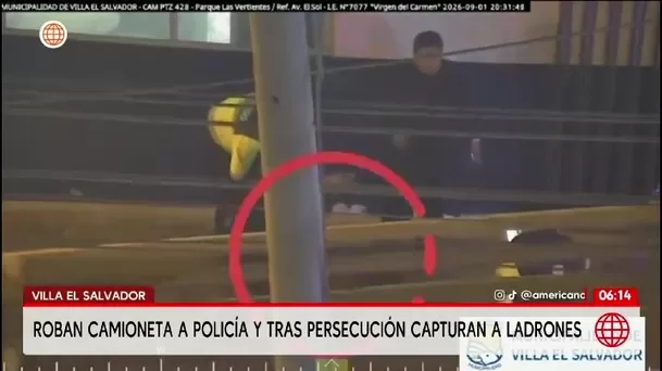 Policía recupera camioneta y captura a dos delincuentes tras balacera en Villa El Salvador/ América Noticias