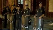 Policía impidió el ingreso de alumnos. Foto: captura de TV