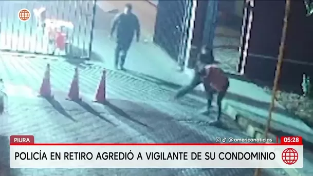 Policía en retiro agredió a vigilante de condominio en Piura. Foto: América Noticias