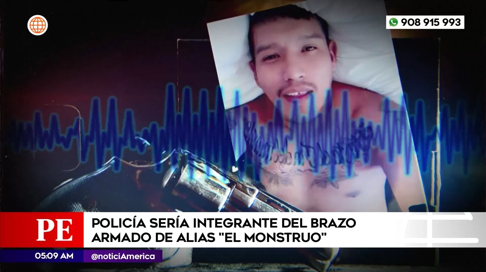 Policía sería integrante del brazo armado de alias El Monstruo. Foto: América Noticias