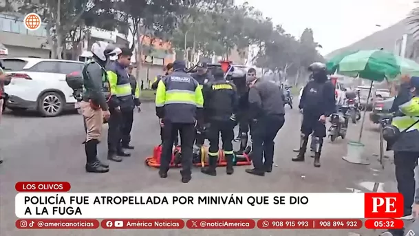 Policía de tránsito atropellada por miniván que fugó. Foto: América Noticias
