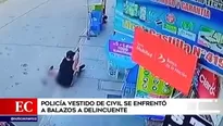 Policía vestido de civil se enfrentó a balazos a delincuente 