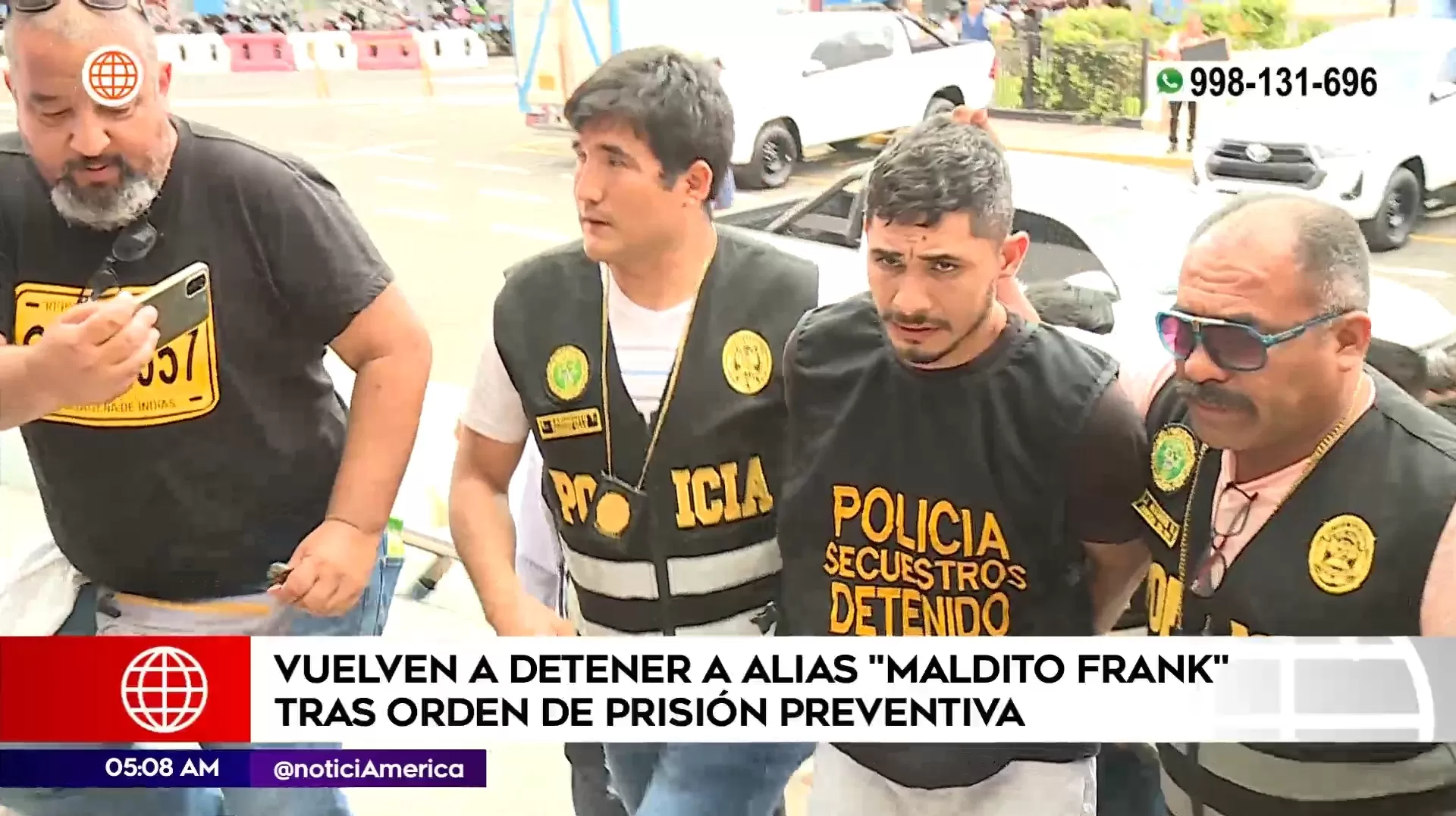 Maldito Frank detenido por orden de prisión preventiva. Foto: América Noticias