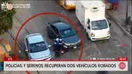 Policía y serenos recuperan dos vehículos robados en Ate