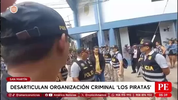 Detienen a policías durante megaoperativo contra red criminal en San Martín. Foto: América Noticias