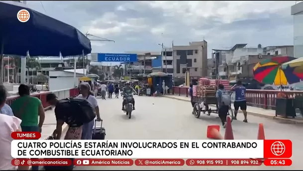 Cuatro policías estarían involucrados en el contrabando de combustible ecuatoriano en Tumbes. Foto: América Noticias