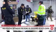 Policías detenidos por robo de celulares de alta gama en Huancayo