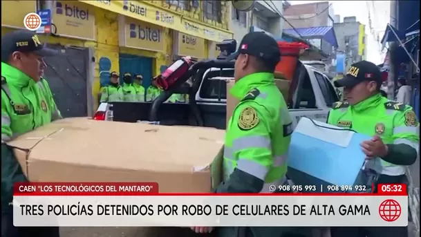 Tres policías detenidos por robo de celulares de alta gama en Huancayo. Foto: América Noticias