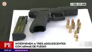 Policías intervienen a adolescentes portando arma de fuego en La Victoria