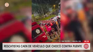 Policías rescatistas resultaron heridos tras choque en Lince. Foto y video: América Noticias