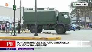 Portatropas del Ejército atropelló y mató a transeúnte en el Cercado de Lima. Foto y video: América Noticias