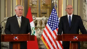 R. Tillerson y P.P. Kuczynski en Palacio. Foto: Andina