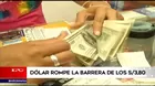 El dólar rompe la barrera de los S/ 3.80