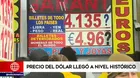 Precio del dólar llegó a su nivel histórico este lunes 