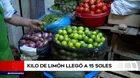 Precio del limón llegó a S/15 por kilo 