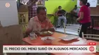 Precio del menú sube en mercados por crisis del gas