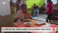 Precio del menú sube en mercados por crisis del gas