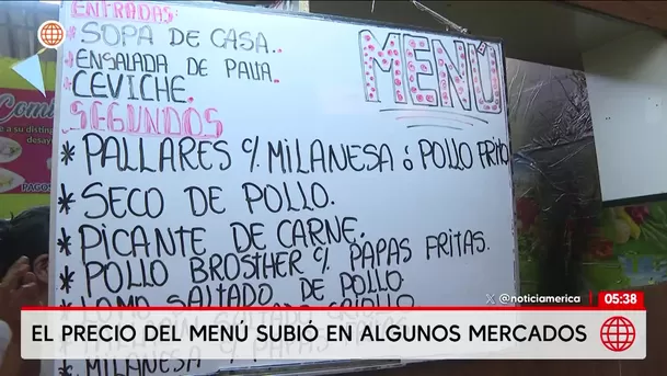 Precio del menú sube en mercados por crisis del gas. Foto: América Noticias
