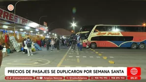 Precios de pasajes se duplicadon por Semana Santa. Foto y video: América Noticias