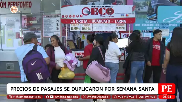 Precios de pasajes se duplicadon por Semana Santa. Foto: América Noticias Precios de pasajes se duplicadon por Semana Santa. Foto: América Noticias