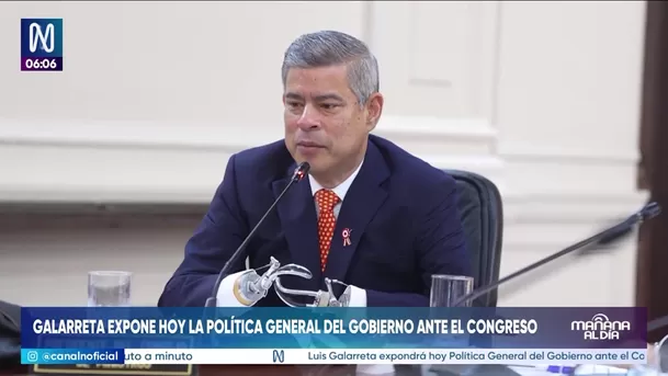 Premier Galarreta expondrá hoy política de Gobierno en Diputados. Foto: Canal N Premier Galarreta expondrá hoy política de Gobierno en Diputados. Foto: Canal N