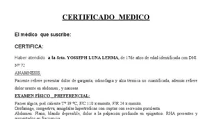 Certificado médico. (Vía: Twitter)