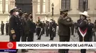 Pedro Castillo fue reconocido como jefe supremo de las Fuerzas Armadas y la PNP