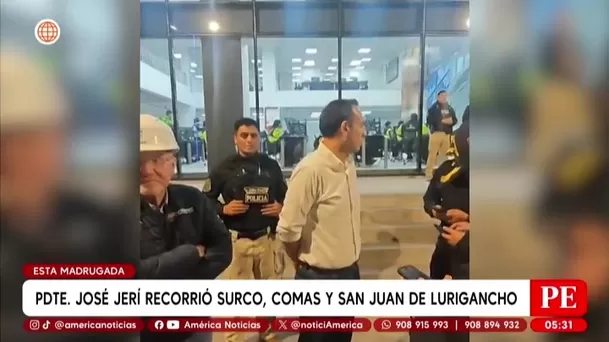 Presidente José Jeri visitó centrales de monitoreo en Lima. Foto: América Noticias Presidente José Jeri visitó centrales de monitoreo en Lima. Foto: América Noticias