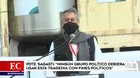 Sagasti sobre asesinatos en el Vraem: Ningún grupo político debiera usar esta tragedia con fines políticos