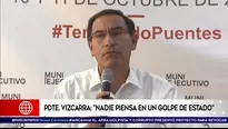 Presidente Vizcarra dijo que defenderá el Estado democrático en el país.