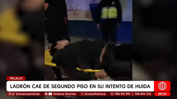 Presunto ladrón cae de segundo piso al huir en Trujillo. Foto: América Noticias