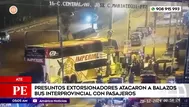 Presuntos extorsionadores atacaron a balazos bus interprovincial