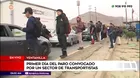 Primer día del paro de transportistas