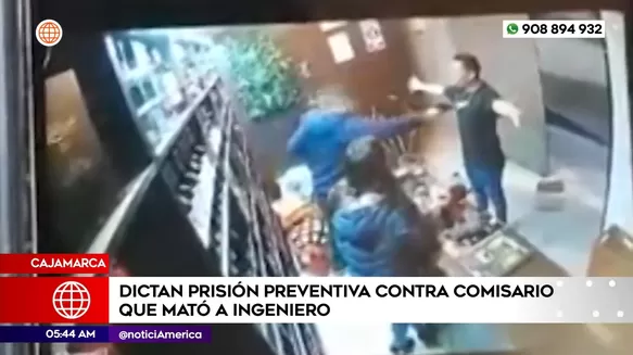 Prisión preventiva contra comisario que mató a ingeniero en Cajamarca. Foto: América Noticias