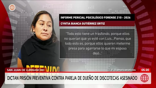 Dictan prisión preventiva contra pareja de dueño de discotecas asesinado. Foto: Unidad de investigación