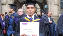 Aníbal Tafur Gutiérrez, ex becario de Pronabec graduado con honores en la Universidad de Manchester. Foto: Andina