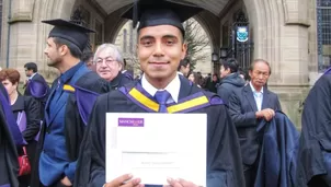 Aníbal Tafur Gutiérrez, ex becario de Pronabec graduado con honores en la Universidad de Manchester. Foto: Andina