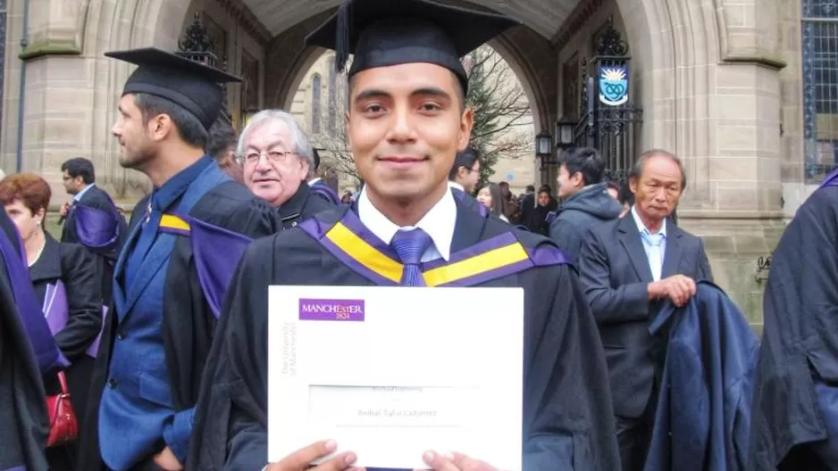 Aníbal Tafur Gutiérrez, ex becario de Pronabec graduado con honores en la Universidad de Manchester. Foto: Andina