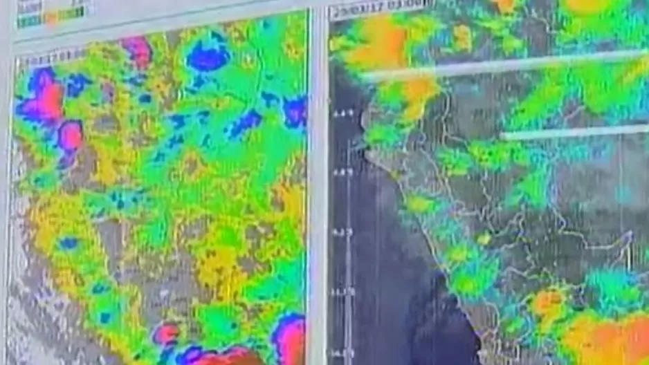 Imágenes satelitales de las lluvias en el Perú. Captura: Canal N