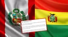 Pronunciamiento de Perú tras intento de golpe de Estado en Bolivia