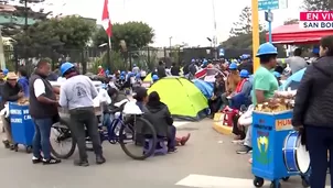 Protesta frente al Minem genera tensión entre mineros y vecinos. Foto y video: Canal N