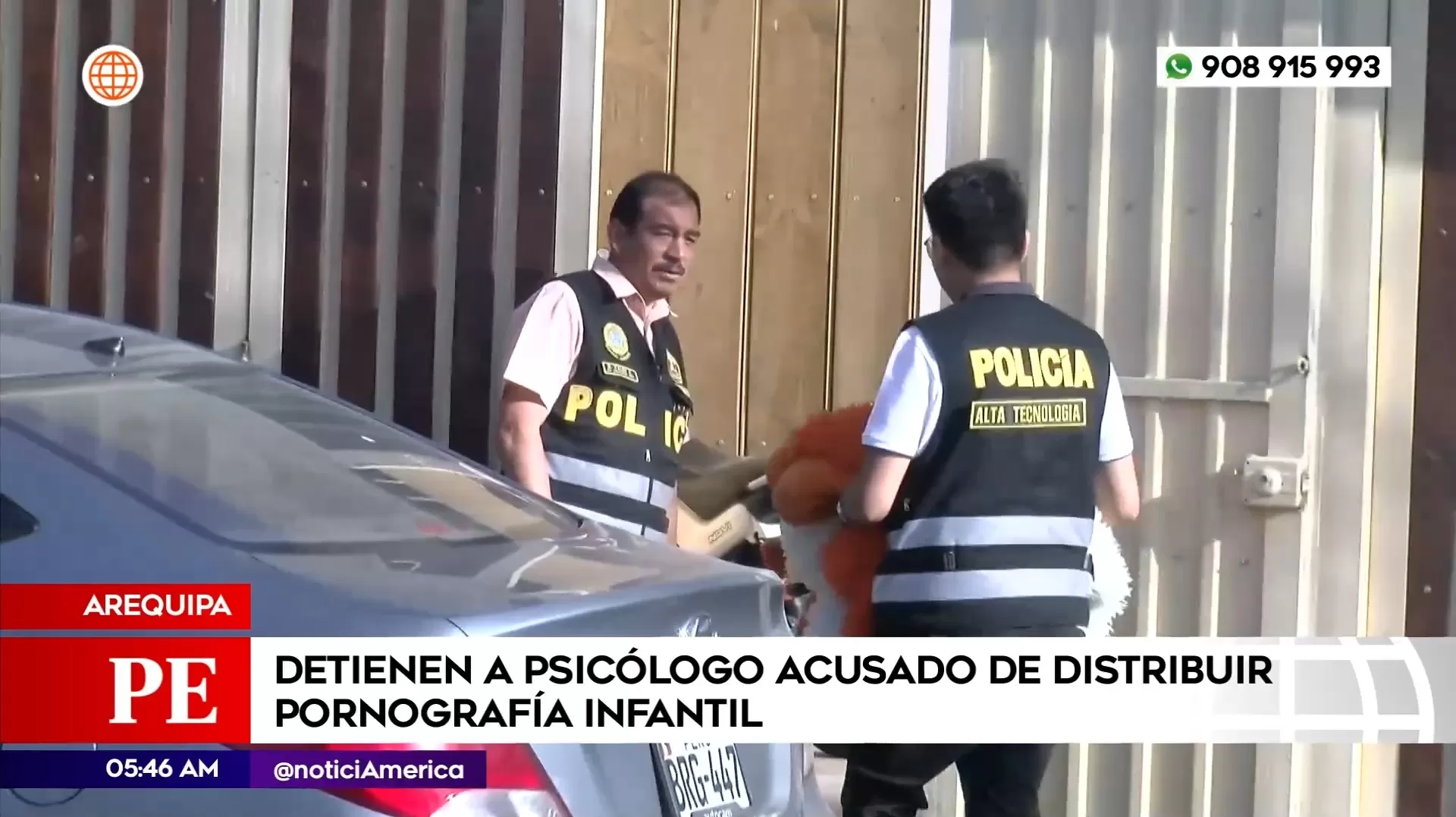 Psicólogo acusado de distribuir pornografía infantil en Arequipa. Foto: América Noticias