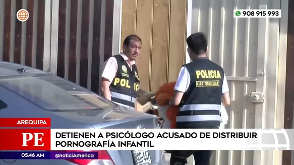 Psicólogo acusado de distribuir pornografía infantil en Arequipa. Foto: América Noticias